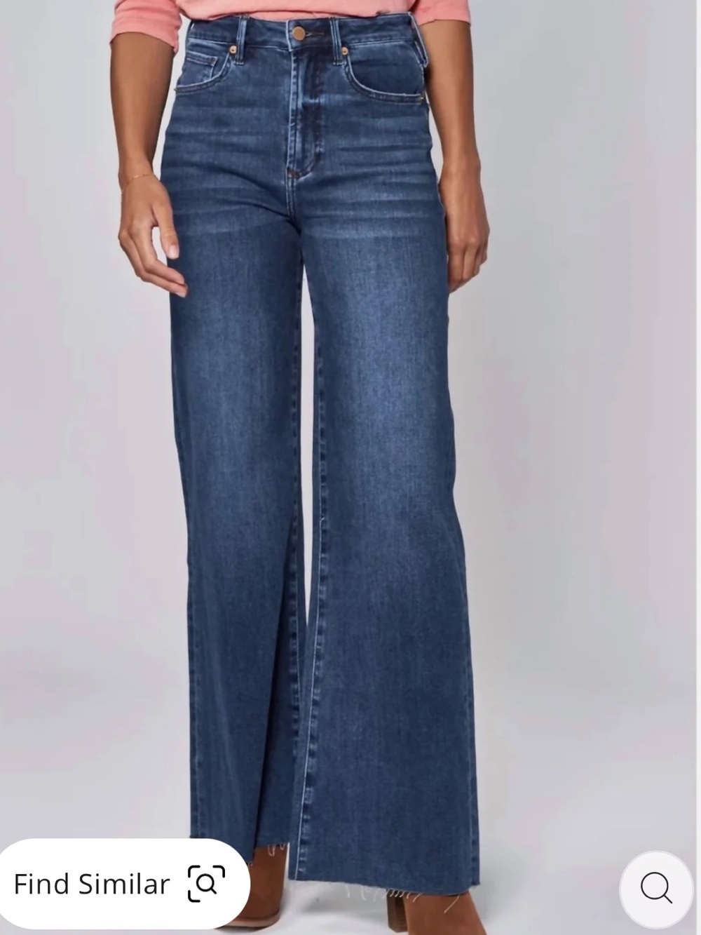 Dear John Jeans - medium/dark blue distressed “Fiona Wide Leg”